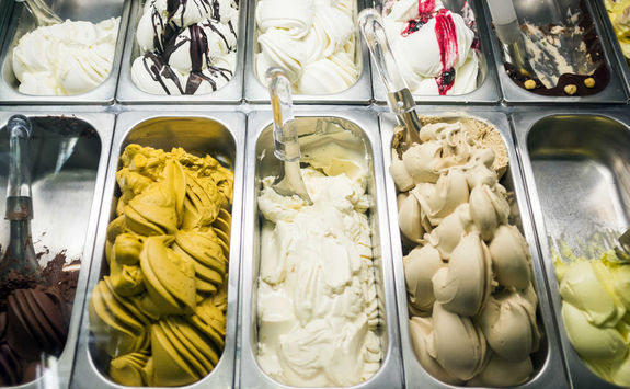 Ice cream in a gelateria, Italy