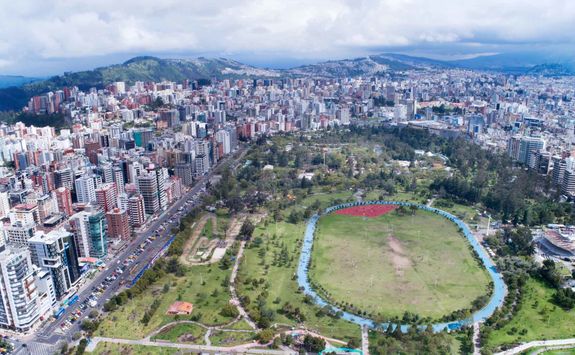 Aerial view of the city
