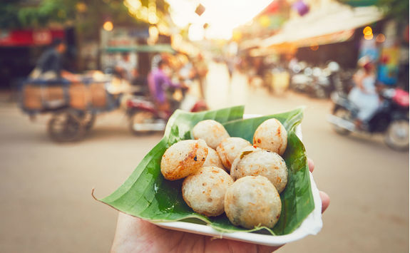 Street food on the street market