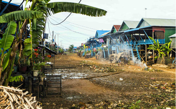 Floating village in Cambodia Tonle Sap