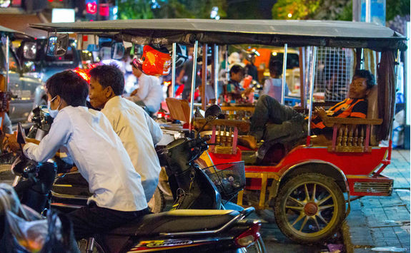 Busy street in Phnom Penh