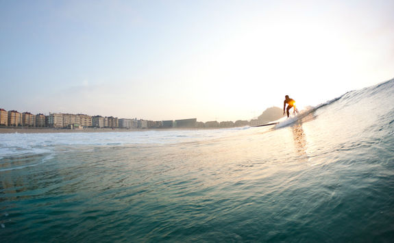 Surfing in San Sebastian