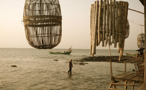 Wooden fishing traps for crabs