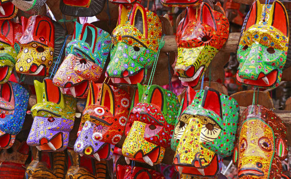 Wooden masks in Guatemala