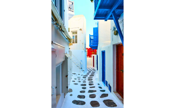 Mykonos colourful street