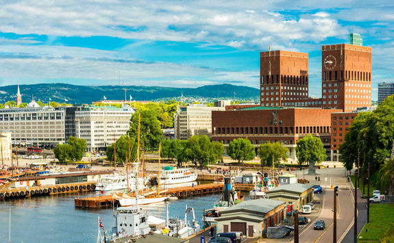 Oslo harbour and the City Hall