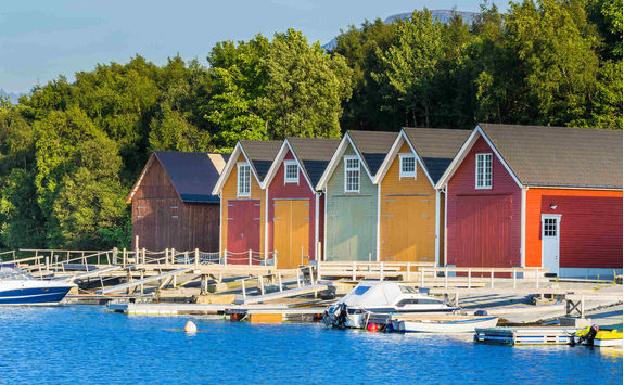 Painted fishermen's huts in Norway