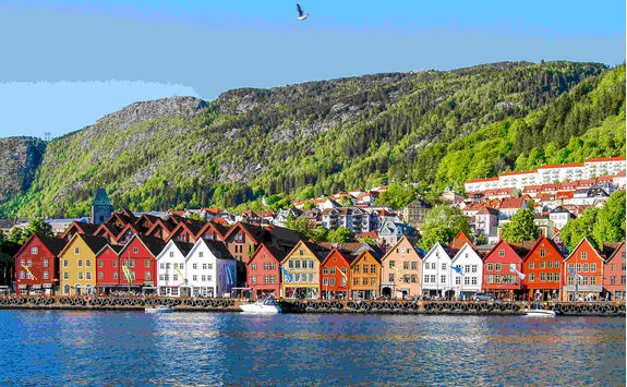 View of Bergen from the fjord