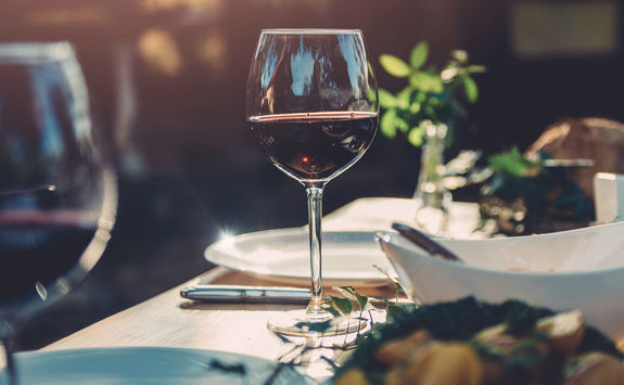 Glass of red wine