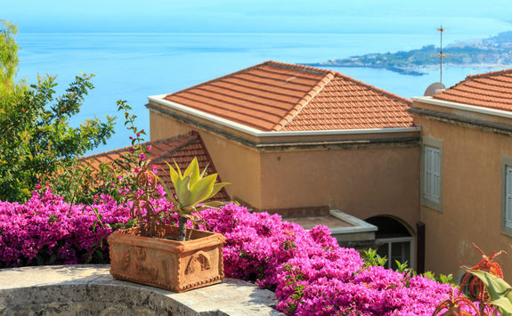 taormina city flowers scene