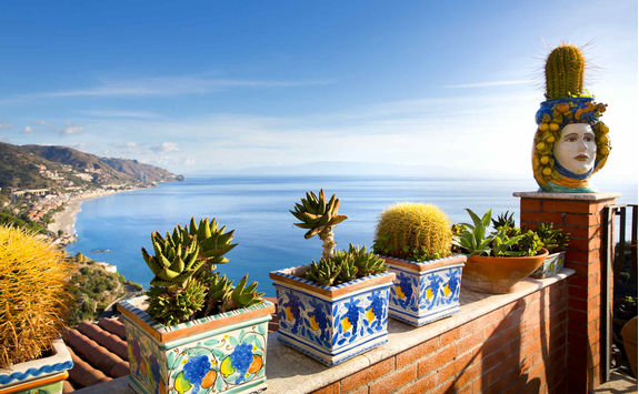 Balcony above the Mediterranean sea