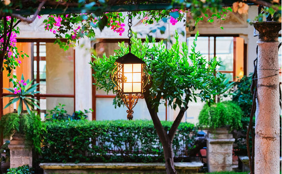 Lanterns in an original garden