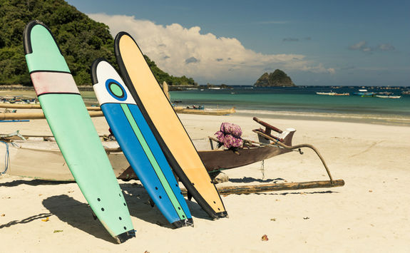surfboards beach