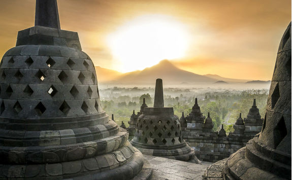 sunrise at borobudur