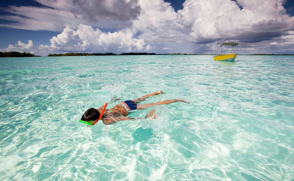 Child snorkelling