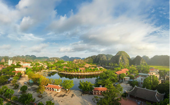 Panoramic view of Tam Coc village