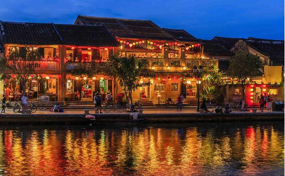 Evening view of old town in Hoi An city