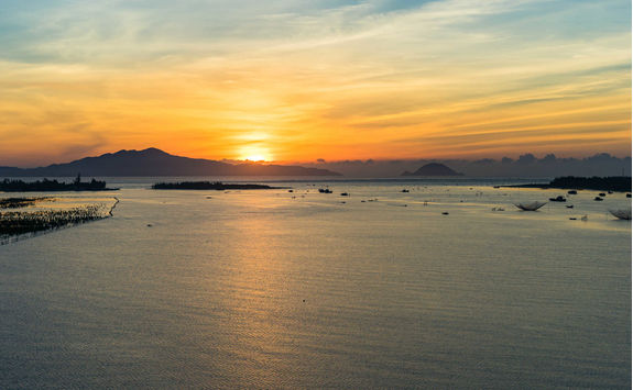 Sunrise at Cuadai beach in Hoi An