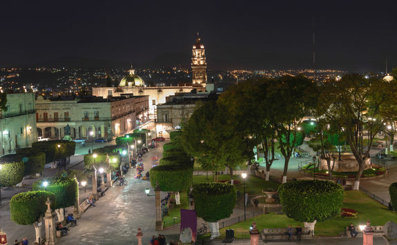 Morelia town square at night