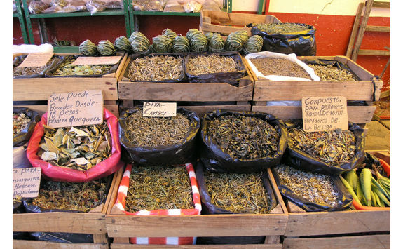 Mexican herbs market in San Miguel del Allende