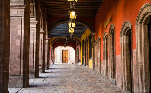 Portico off the main plaza in San Miguel de Allende
