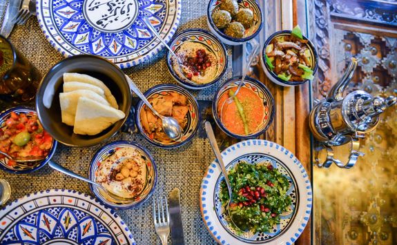 arabic dishes and assorted meze