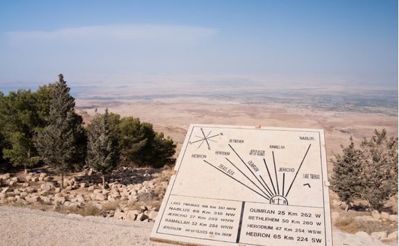 map of the holyland on mount nebo