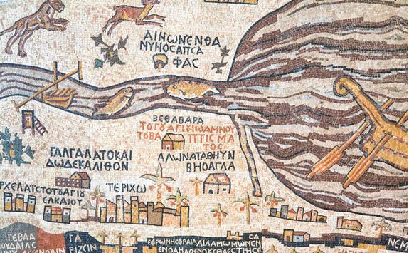 mosaic replica of antique madaba holy land