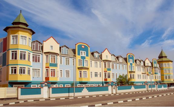 colorful colonial houses