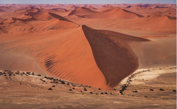 namib desert dunes aerial view