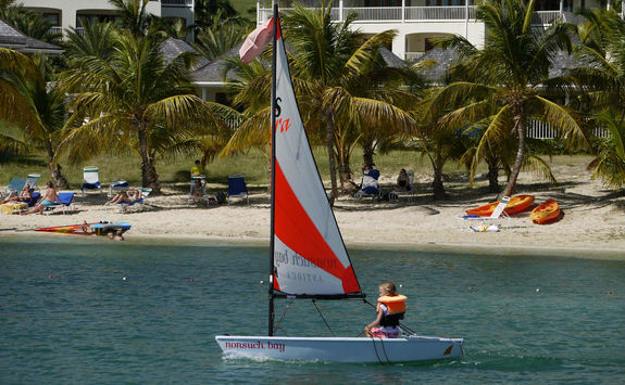 Young girl sailing in Antigua