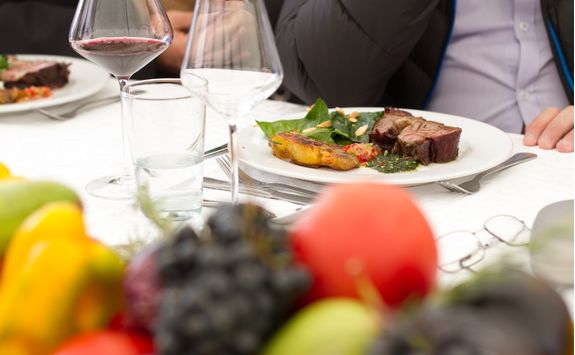 meat dish with wine