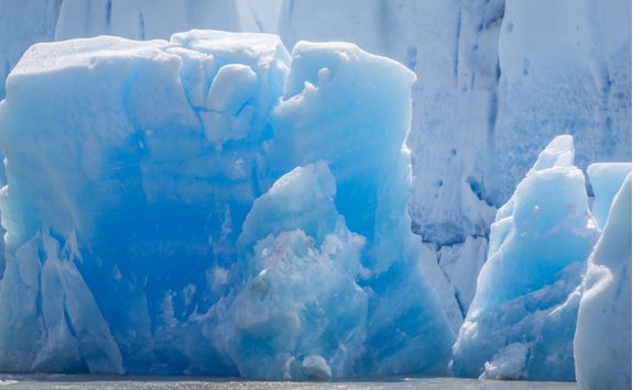 closeup view of grey glacier iceberg