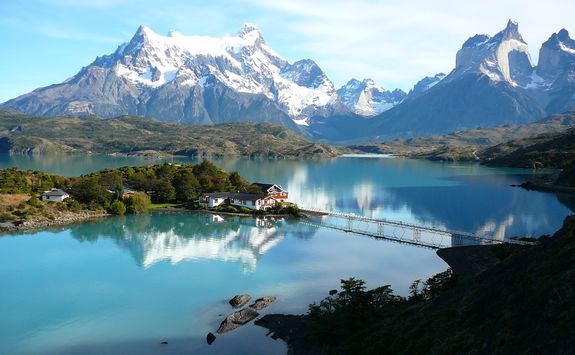 torres del paine and lake