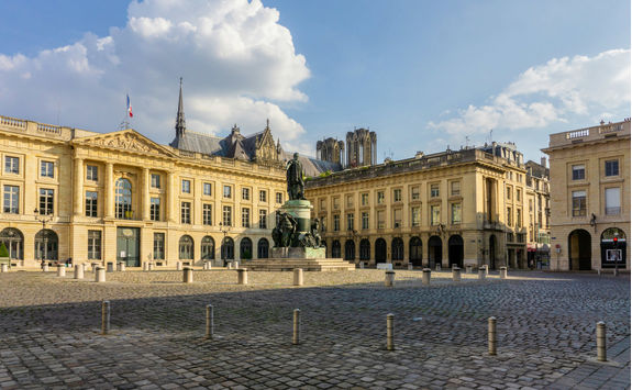 The streets of the historic centre of Reims