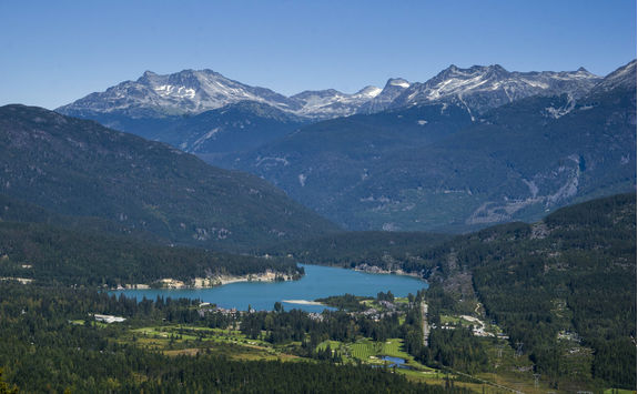 View of Blackcomb mountain in summer