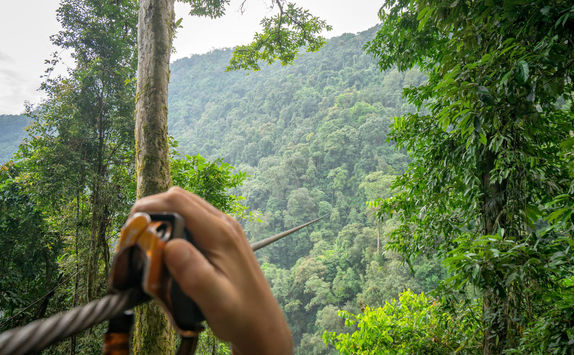 Zipline across the mountain