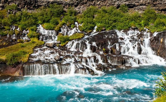 Hraunfossar-waterfall