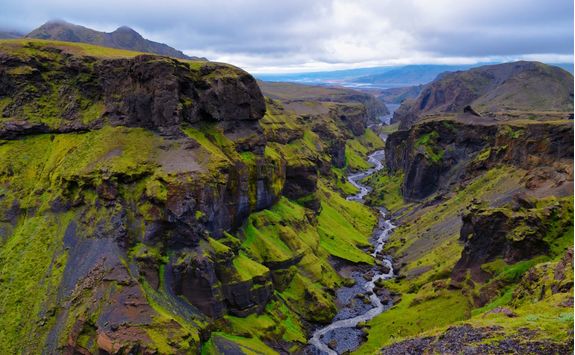 Mountain canyon and river