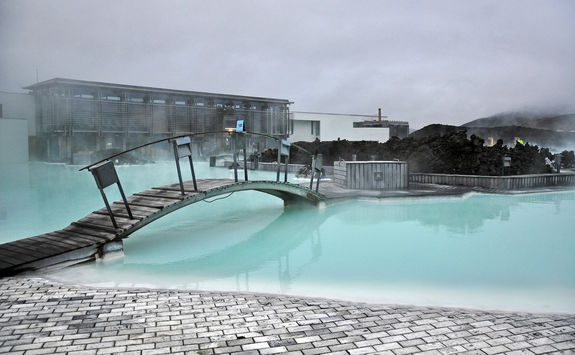 Bridge above the water of Blue Lagoon