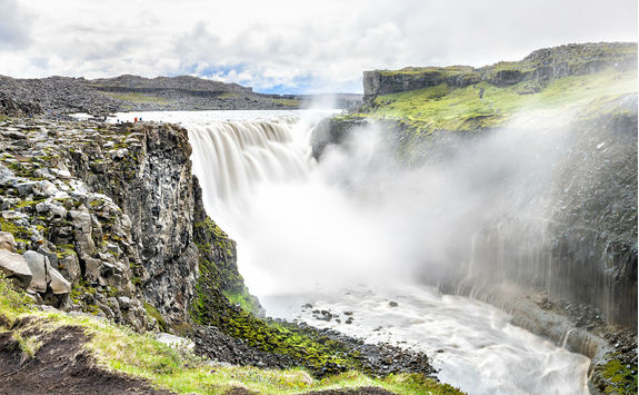 Dettifoss waterfall in summer