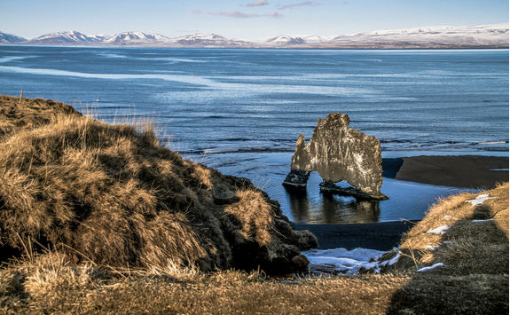 Hvitserkur troll rock from the coast