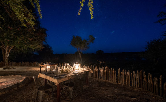 Bush dinner under starlight
