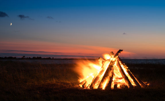 Bonfire on a sea beach