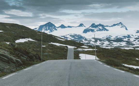 Endless road in Norwegian nature