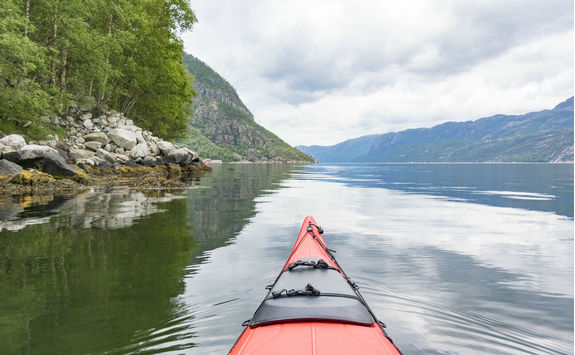 Kayaking in a fjord