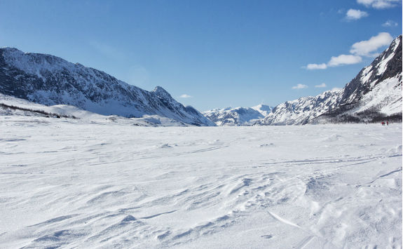Mountains with snow in Norway