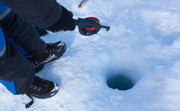 Ice fishing in Norway