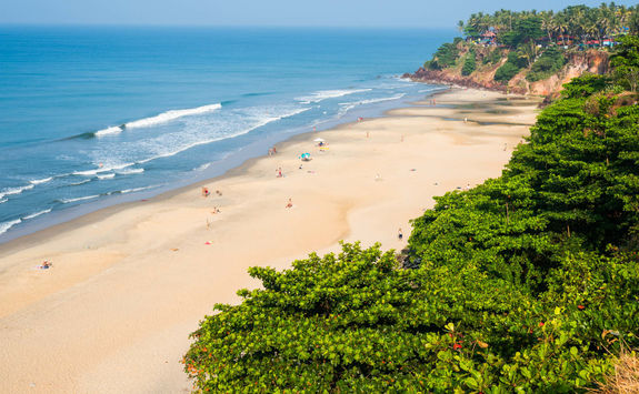 Aerial View of a Beach in Kerala