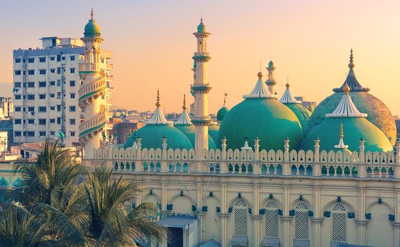 Sunset over Jama Masjid mosque